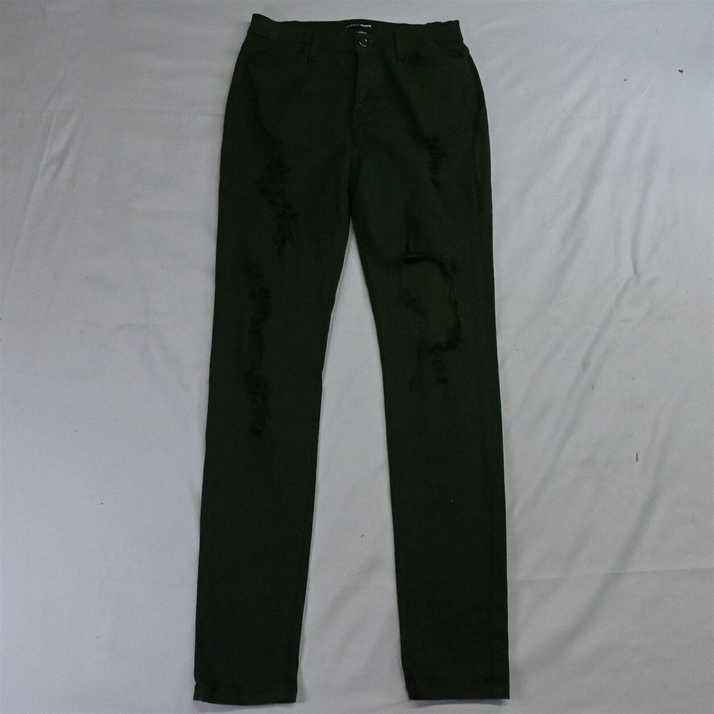 Fashion Nova 13 / 30 High Rise Jegging‎ Green Destroyed Stretch Denim Jeans